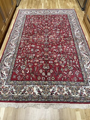 Handgeknüpfter 100% Wolle Teppich Orientalisch Authentisch Vintage Lg Dickflor 252 x 160 cm