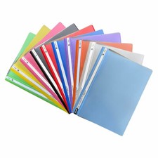 (Pack of 10) Mix Colours Plastic A4 Report Project Files With Transparent Cover