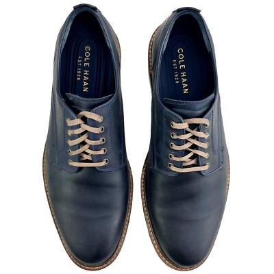 Cole Haan Dress Shoes Men Size 13 Navy Tyler Grand Oxford Derby Plain Toe Cole Haan Dress Shoes Men Sz 9.5 Navy Tyler Grand Oxford  main image 2