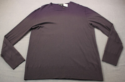JOHN VARVATOS Mens Dip Dye Purple 100% Cashmere Lightweight Sweater NWT 2XL $498