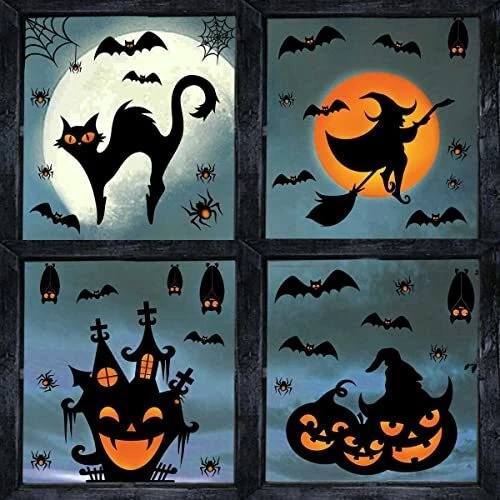 Vintage Halloween Double Sided Acrylic Charms - Orange Witchy Cat