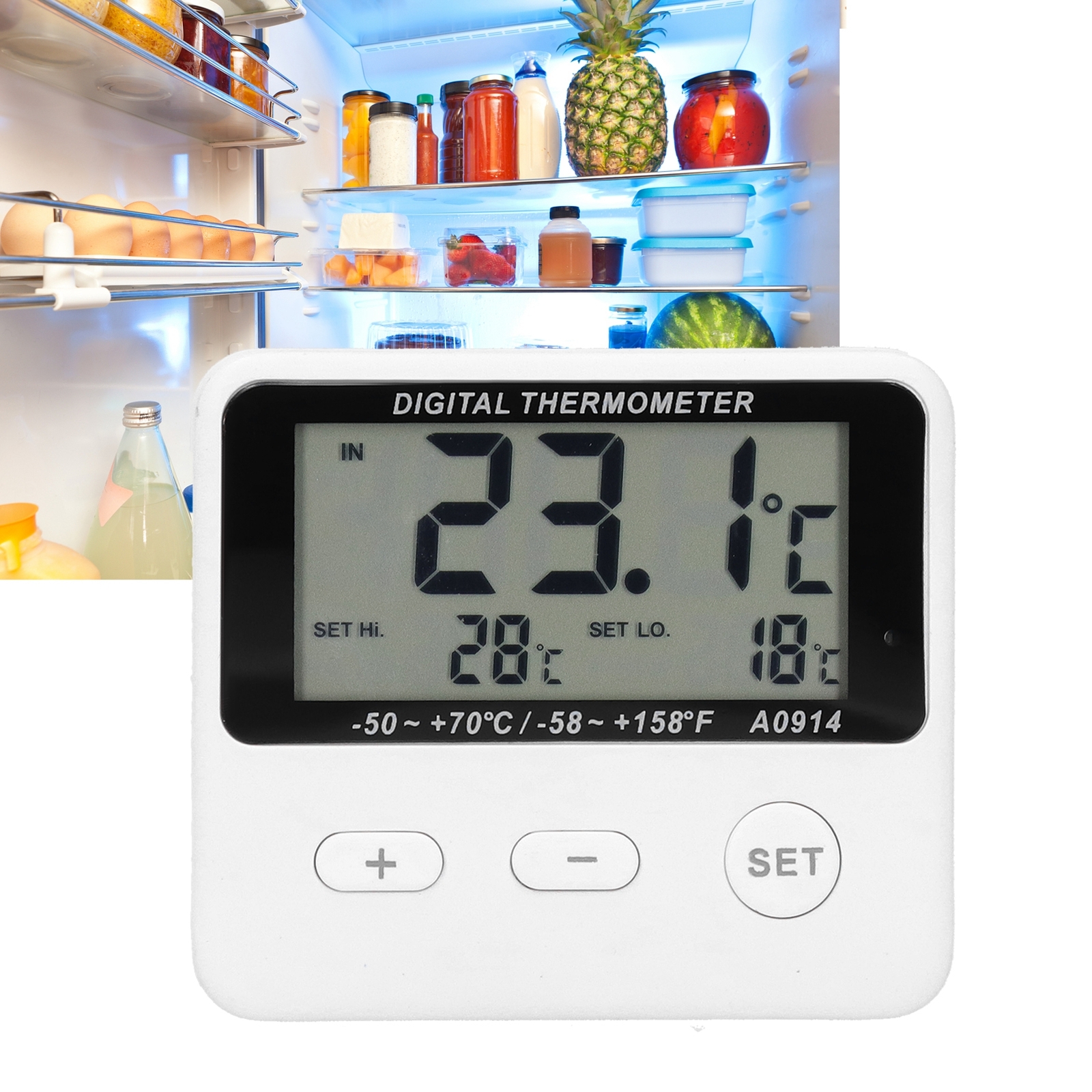Refrigerator Alarm Thermometer Indoor Outdoor Thermometer With Probe