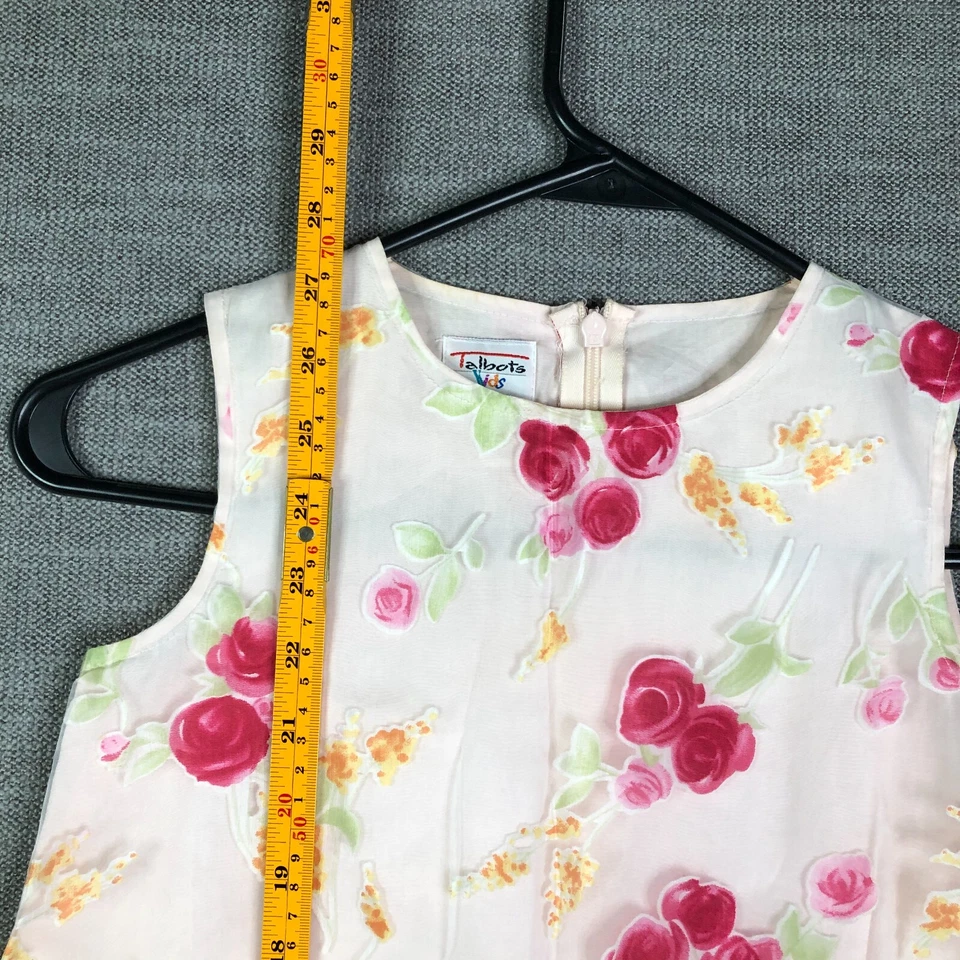 Vestido recto Talbots para niños niñas 6 rosa floral encaje sin mangas verano informal cremallera Foto 3 de 4