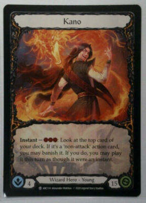 flesh and blood token cards Flesh And Blood - Kano *Hero/ Double Sided Token*