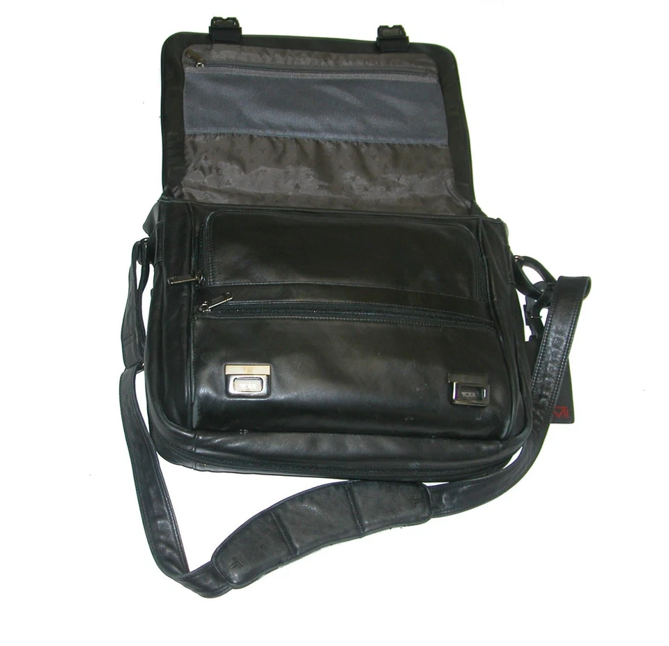 TUMI Alpha 16" Napa Leather Expandable Computer Messenger Bag – 96174~ $465 - Image 4 of 4