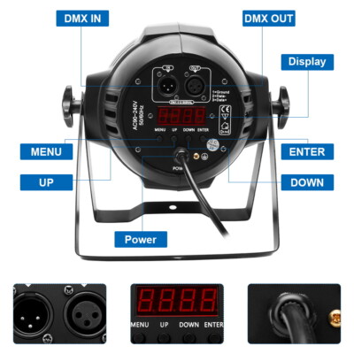 4X 270W PAR 18 LED RGBW DMX Effetto Luce Party Dj Luce Palco - Foto 11