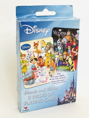 Disney Friends and Villains Playing Cards 2 Deck Set Collectible