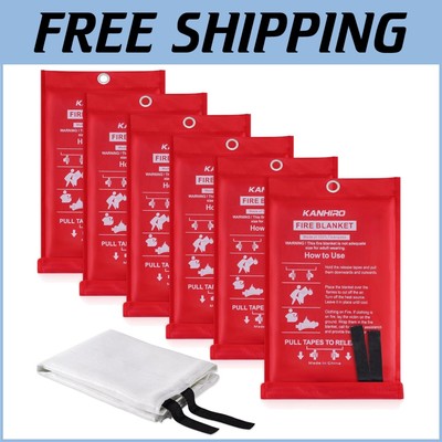 39x39 in Fire Suppression Blanket 6-Pack - Essential Safety for Kitchen & Grill