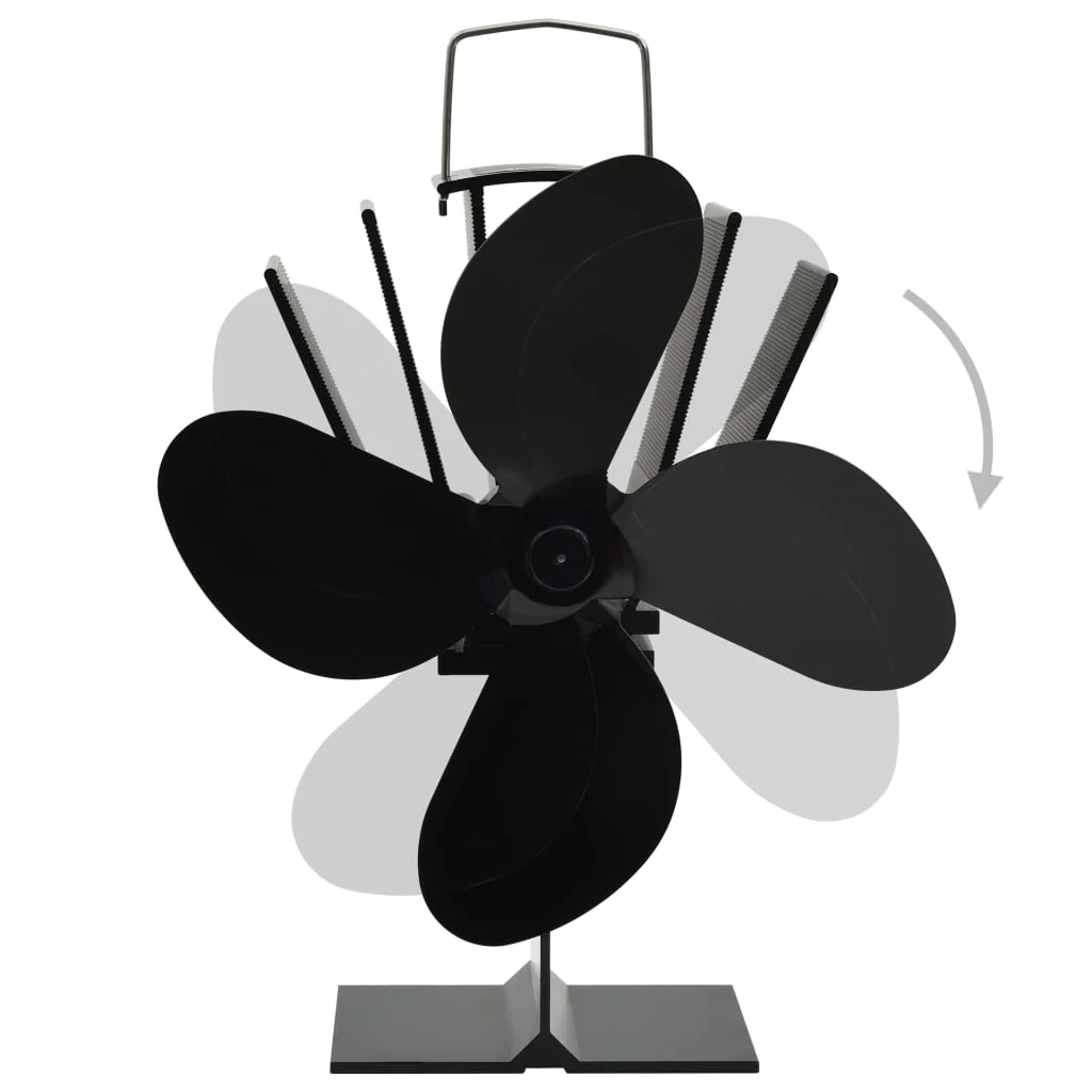 vidaXL Heat Powered Stove Fan 4 Blades Black eBay