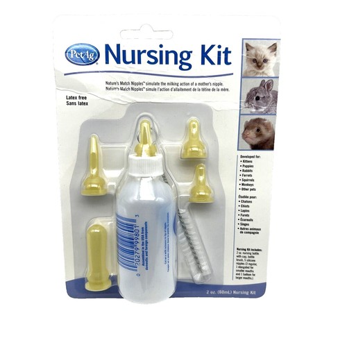 Veterinary Crop Feeding Kit - 6 Curved Gavage Tubes & 1 Syringe For Animal Care