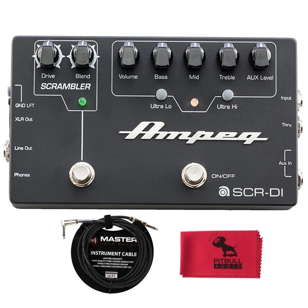 Ampeg SCR-DI Bass Preamp Pedal with Scrambler Overdrive w/ Cable