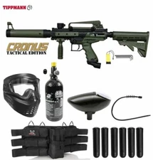 Maddog Tippmann Cronus Tactical Titanium HPA Paintball Gun Starter Package Olive