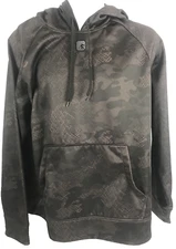 AND1  Mens Black Brown Camo Mix Athletic Long Sleeves  Pocket Hoodie Polyester