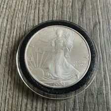One Ounce Silver Eagle Dollar Coin Walking Liberty 1 Oz Fine Year 2000 70.00 per troy oz
