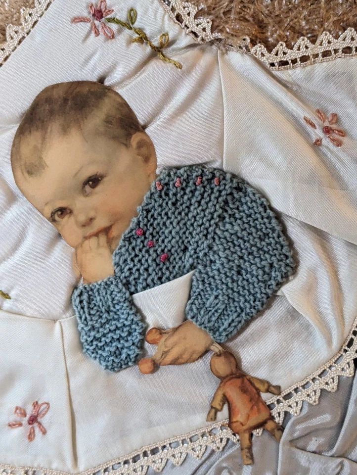 Hermosa obra de arte para guardería - Cuadro de bebé victoriano enmarcado y hecho a mano en 3D - Encantador Foto 4 de 4