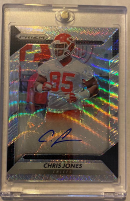 2016 Panini Prizm Chris Jones Blue Wave Prizm Rookie Auto RC 95/149 Jersey #