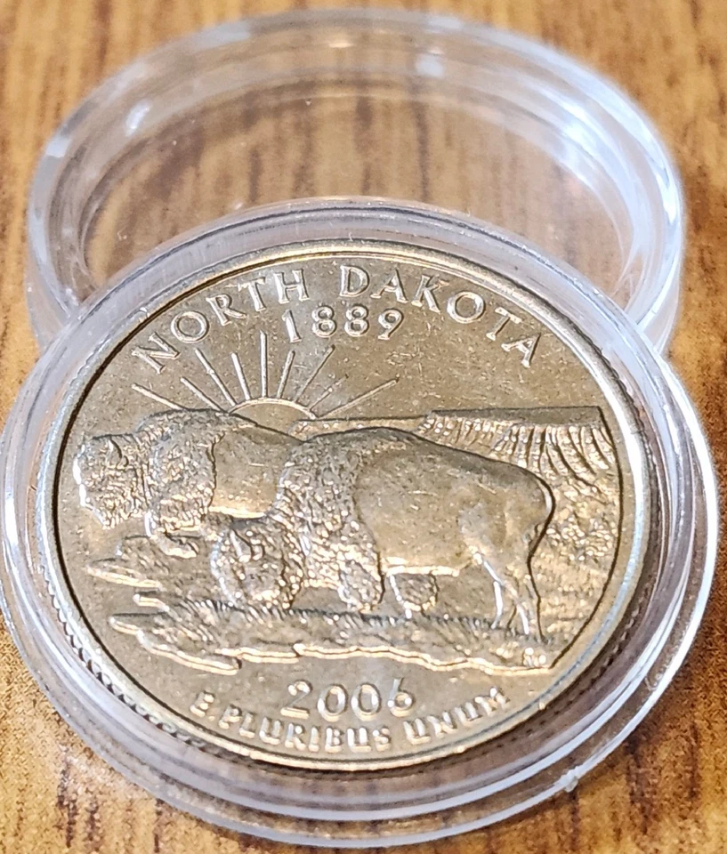 50% Off Sale - 2006D North Dakota State Collectible Quarter from Bank Rolls - Image 2 of 4
