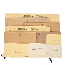 LOUIS VUITTON Logo 10 Set Dust Bag Drawstring Canvas Cotton Beige Brown 09KP300
