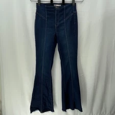 So Good For Life Flare Jeans Womens 7/28W Boho High Rise Frayed Hem Cottagecore