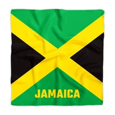 Jamaican Flag Silk Scarfs Womens Fashion Square Silk Scarf for Hair, Jamaican...