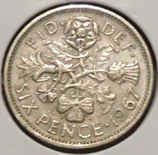 British CN Sixpence - 1967 - Queen Elizabeth II