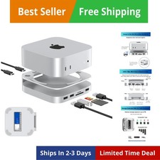 Mac mini M4 Dock, Aluminum Stand and Hub for Mac mini M4 and M4 Pro 2024 with...