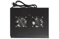 MODULO 2 VENTOLE A SOFFITTO CON TERMOSTATO COLORE NERO PER ARMADI 22/42U PROFOND