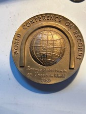 World Conference on Records 1969 Salt Lake City Utah Bronze Medallion 3