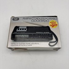Tozai Clock Radio AM/FM Cordless Portable Vintage Model 6868