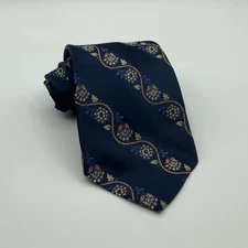 Vintage Richman Brothers Tie Men’s Necktie Blue Orange Floral 4.25x55 EUC