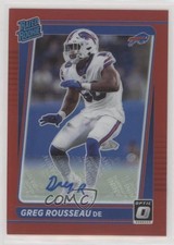 2021 Panini Donruss Optic Rated Rookie Red Prizm 2/35 Greg Rousseau Auto 0s9t