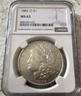 1882-O Morgan Silver Dollar $1 NGC MS63 Business Strike New Orleans