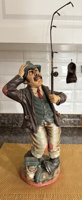 How To Catch A Fish Fisherman Resin Sculpture Signed Peter Nook Allan Agohob 16 
