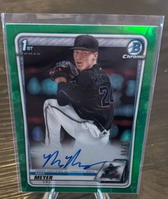 2020 Bowman Draft #CDA-MM Max Meyer Chrome Draft Pick Autographs Green #/99