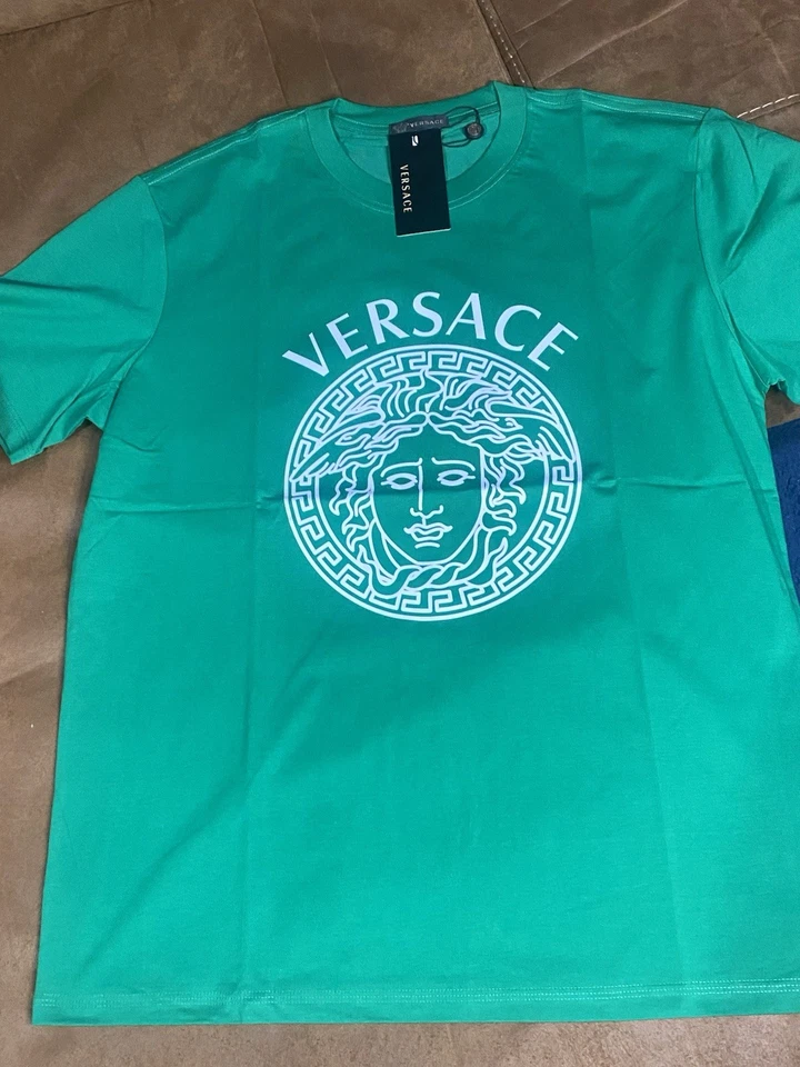 Versace Medusa Swim Trunks & Matching Shirt Set – Green-Size3XL - Image 3 of 4