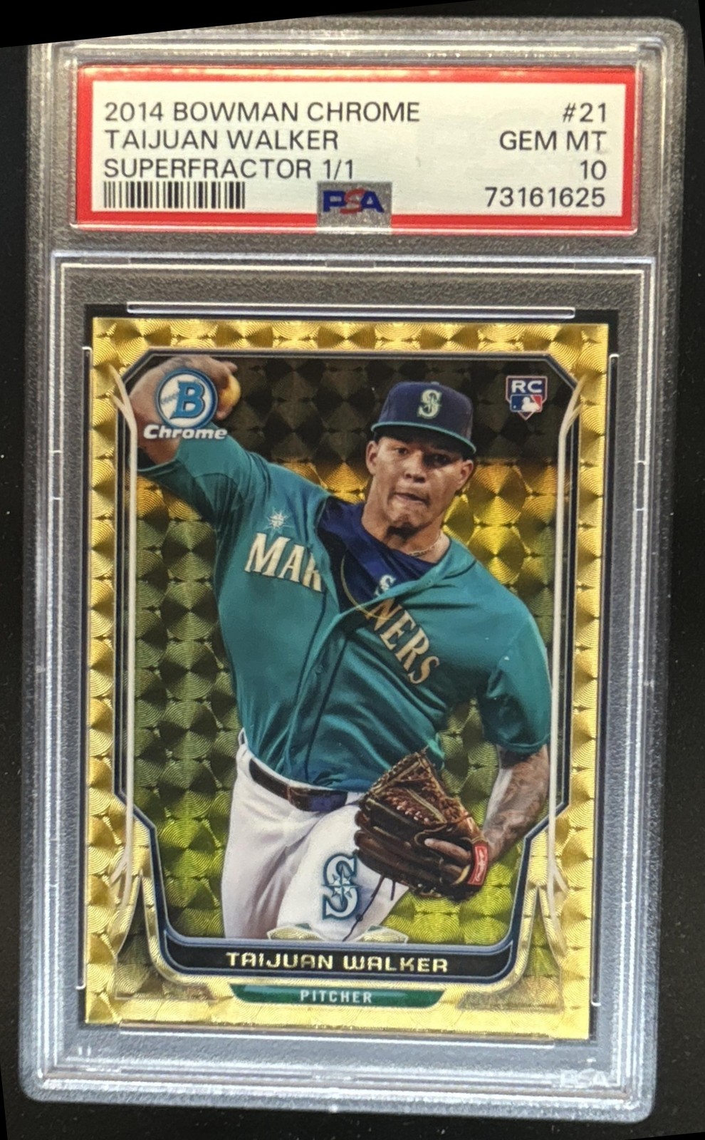 2014 Bowman Chrome Taijuan Walker RC SuperFractor Rookie #1/1 Mariners PSA 10