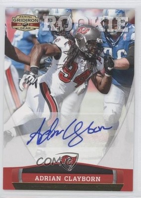 2011 Gridiron Gear Gold Signatures /299 Adrian Clayborn #152 Rookie Auto RC 4p7
