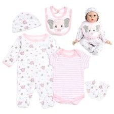 Reborn Baby Doll Clothes 18-22 Inch Girl Pink Elephant 22 inch, 20-22