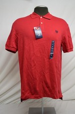 NEW Chaps Natural Stretch Polo Shirt Men's Red 100 Cotton Short Sleeve MED