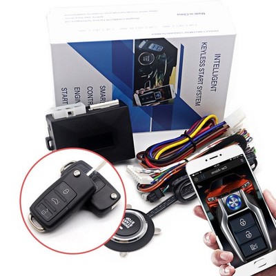 Car Keyless Entry Engine Start Alarm System Push Button APP Remote Starter/Stop