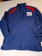 NFL Youth New York Giants 1/4 zip fleece pullover Med Officially Lis