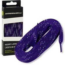 Waxed Hockey Skate Laces for Ice Roller Blades 84" Purple/White