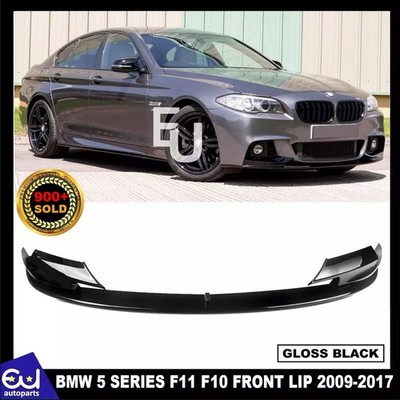 FÜR BMW 5ER F11 F10 M SPORT FRONT STOßSTANGE SPLITTER LIPPE SPOILER GLANZ SCHWARZ