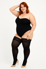 Plus Big Size Elegante Halterlose Strümpfe 60 den Größen 2-8 auswahl an farben