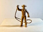 Marx 1950's 60mm Western Cowboy with lasso from Roy Rogers playset.  Brown.