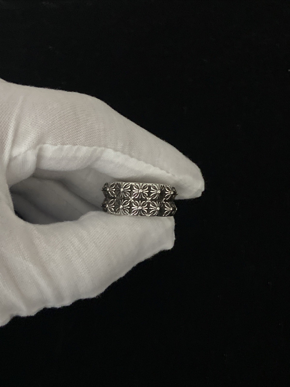 Chrome Hearts Time E Double Stack Cross Ring Size… - image 2