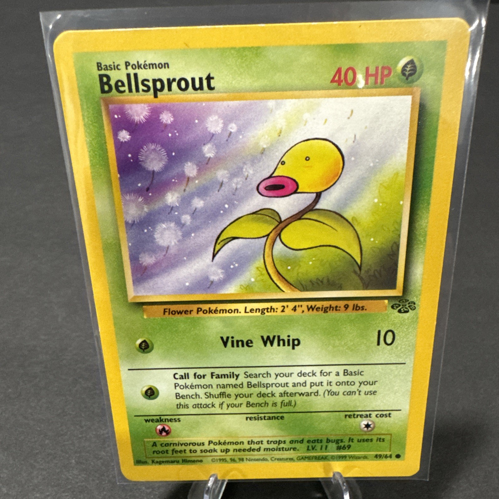 Pokémon Card Bellsprout 49/64 Jungle Unlimited WOTC Common MP