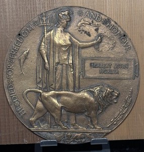 WWI WW1 British “Dead Man’s Penny” Named To Herbert John Horler