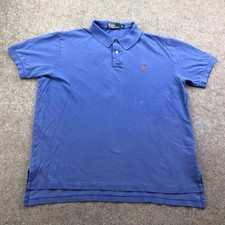 Polo Ralph Lauren Polo Shirt Mens XL Blue Solid Pony Logo Short Sleeve Knit