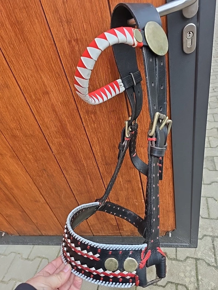 Showhalfter Lederhalfter Schwarz Leder Kaltblut Groß Warmblut Groß Halfter XFull - Bild 2 von 4